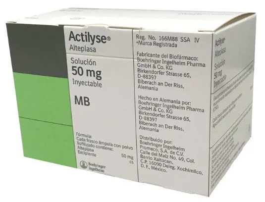 ACTILYSE 50 MG F A 2X50 ML