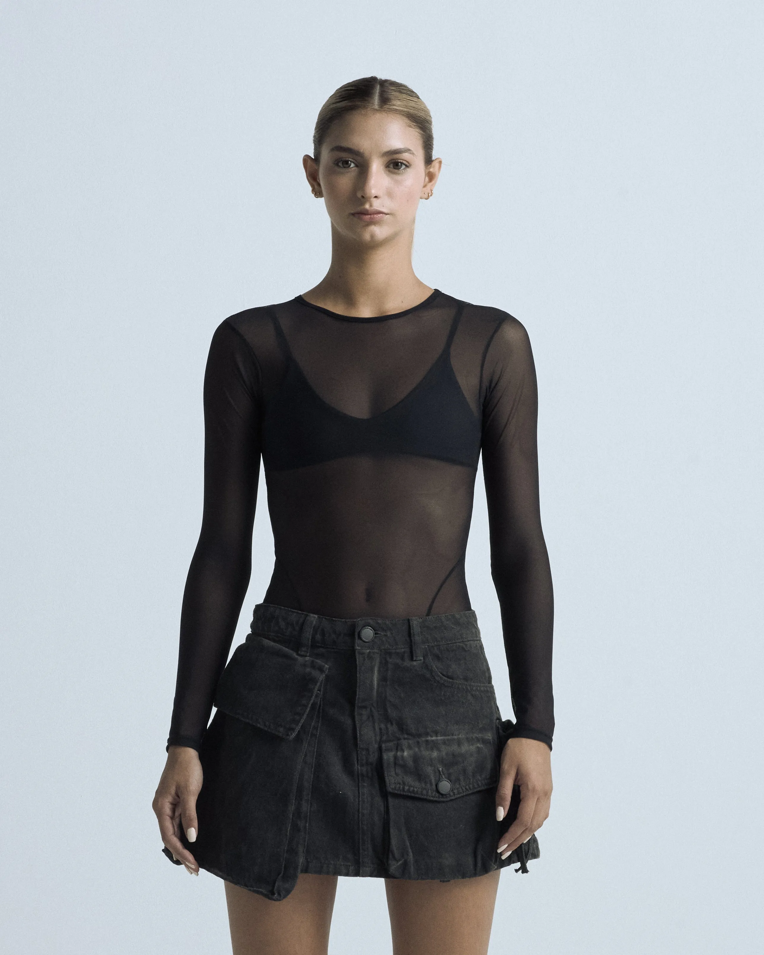 Basics Mesh Bodysuit Black