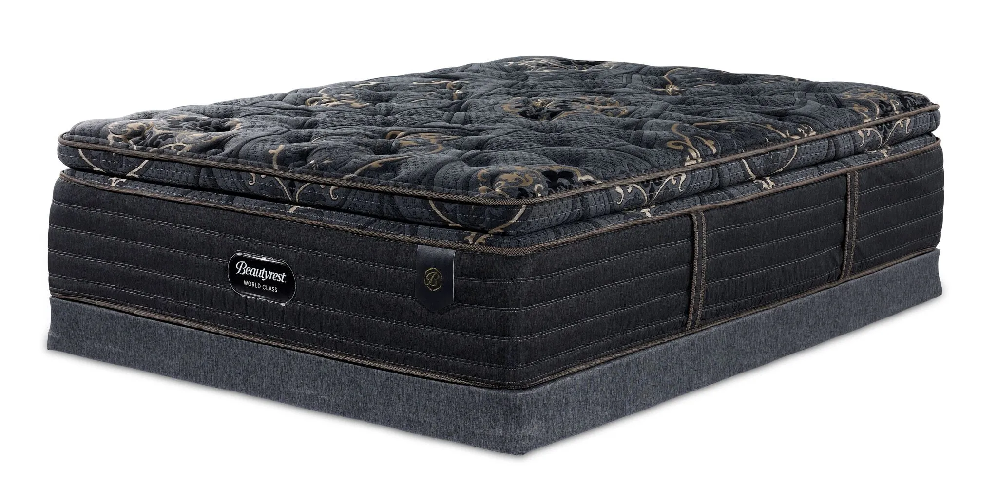 Beautyrest World Class Empress Luxury Firm Full Mattress and Low Profile Boxspring Set