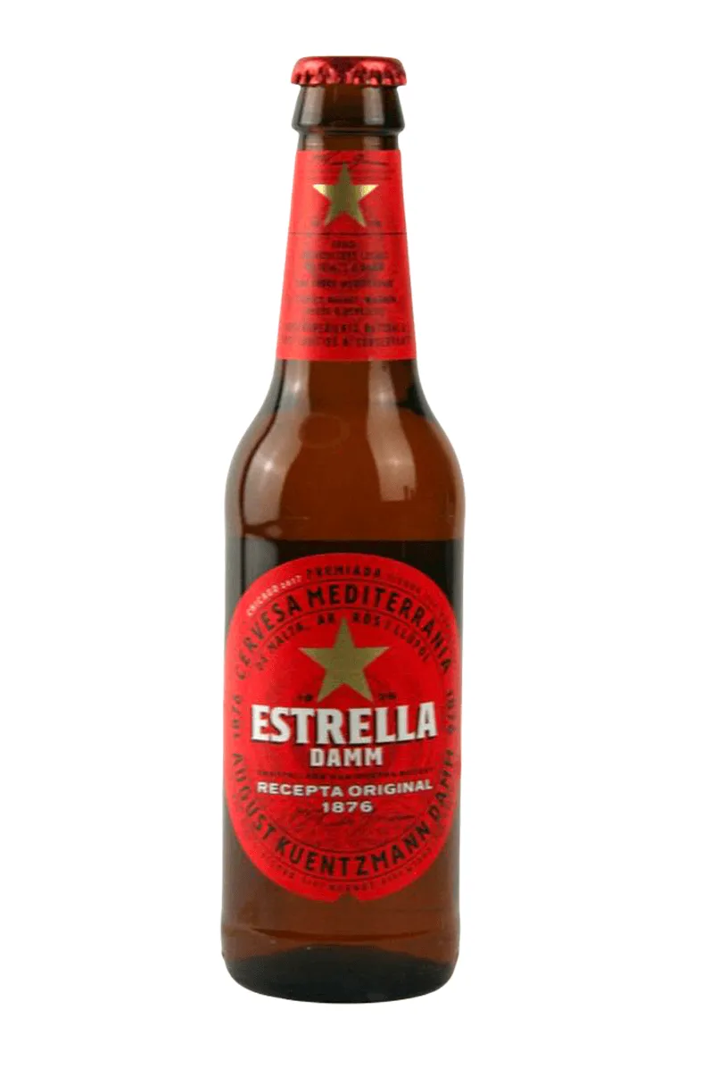 Cerveza Estrella Damm en vidrio retornable 330 ml - Pack 24 Ud