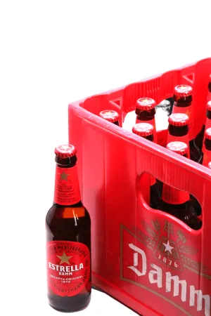 Cerveza Estrella Damm en vidrio retornable 330 ml - Pack 24 Ud