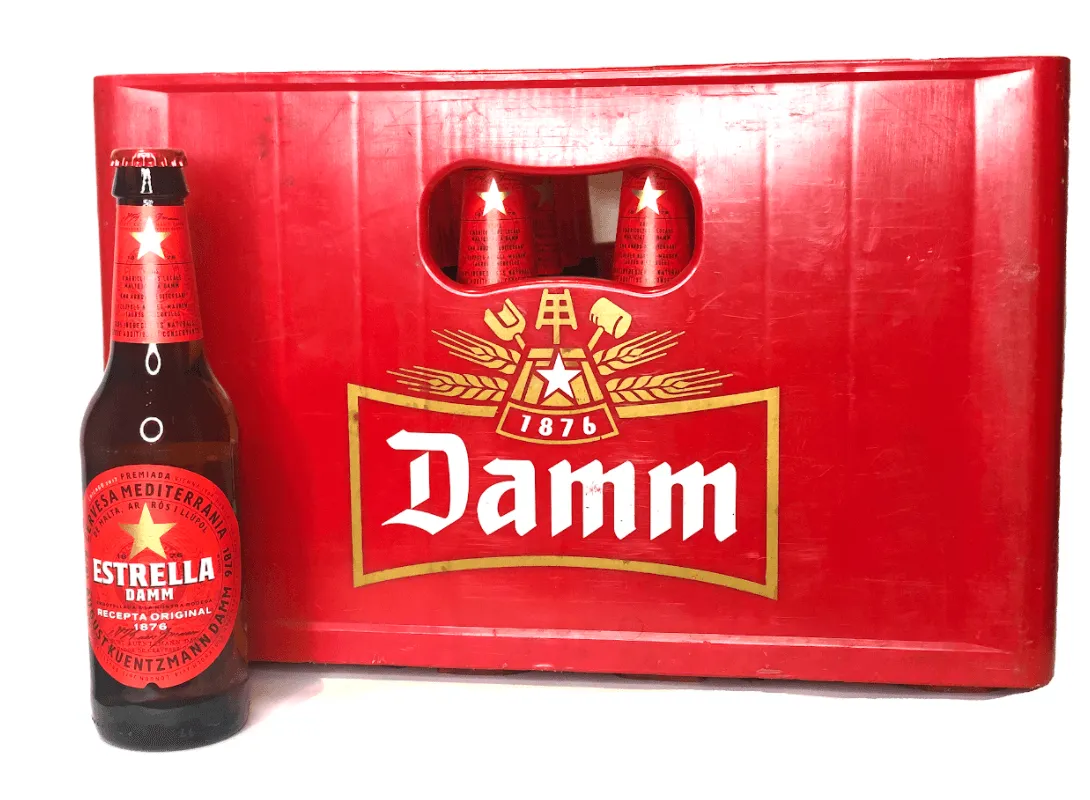 Cerveza Estrella Damm en vidrio retornable 330 ml - Pack 24 Ud