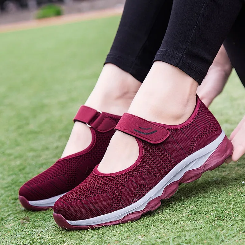 Fashionkova  Fashion Women Platform Shoes 2022 New Spring Autumn Flat Woman Shoes Woman Breathable Mesh Casual Sneakers Zapatos De Mujer