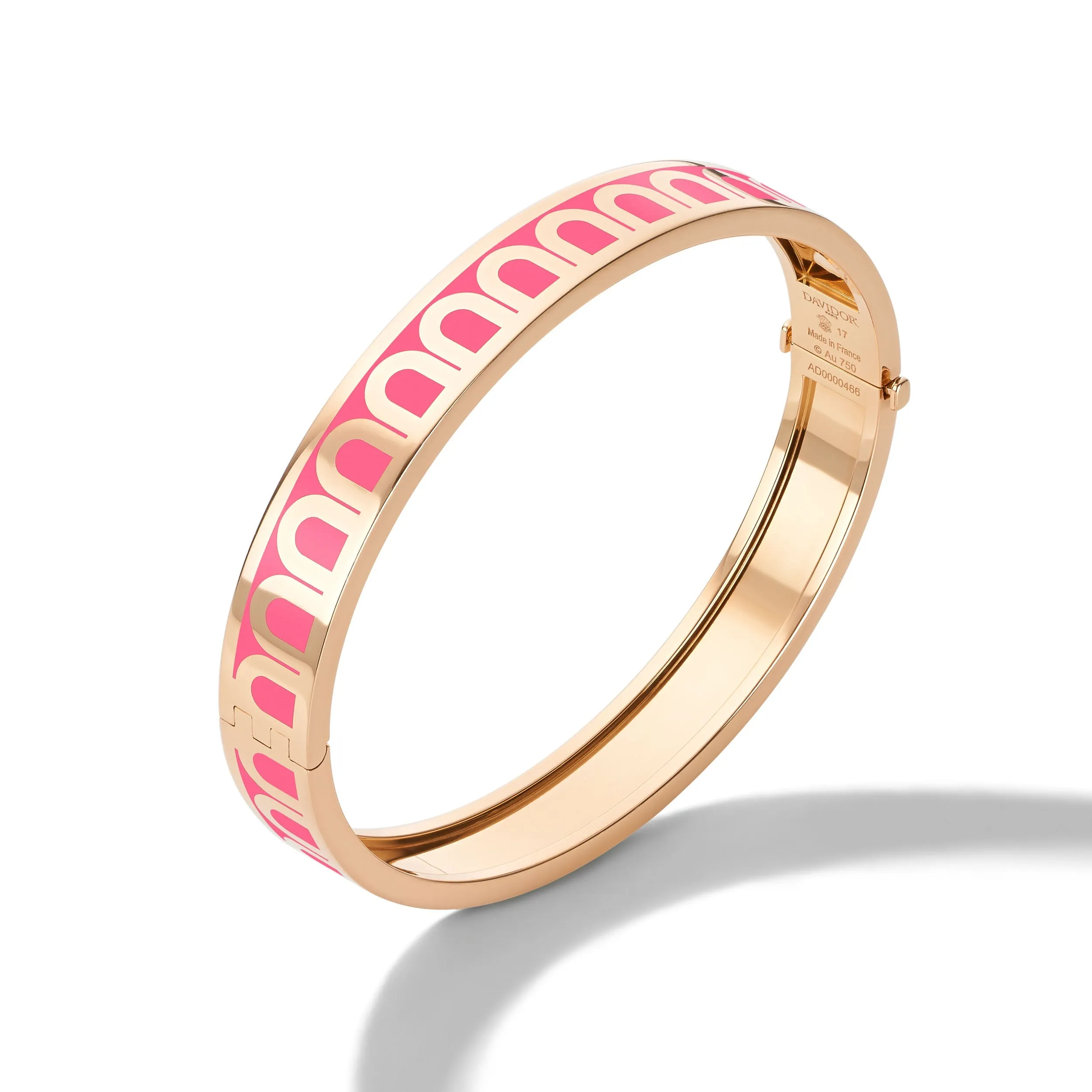 L'Arc de DAVIDOR Bangle MM, 18k Rose Gold with Lacquered Ceramic