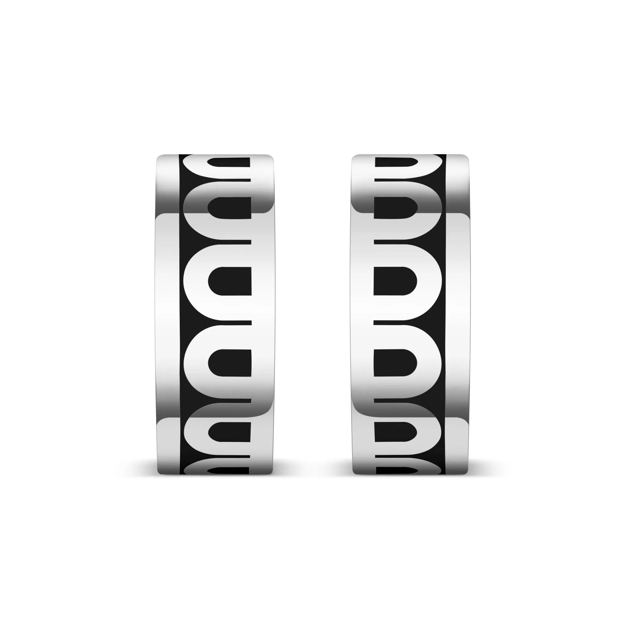 L'Arc de DAVIDOR Creole Earring PM, 18k White Gold with Lacquered Ceramic