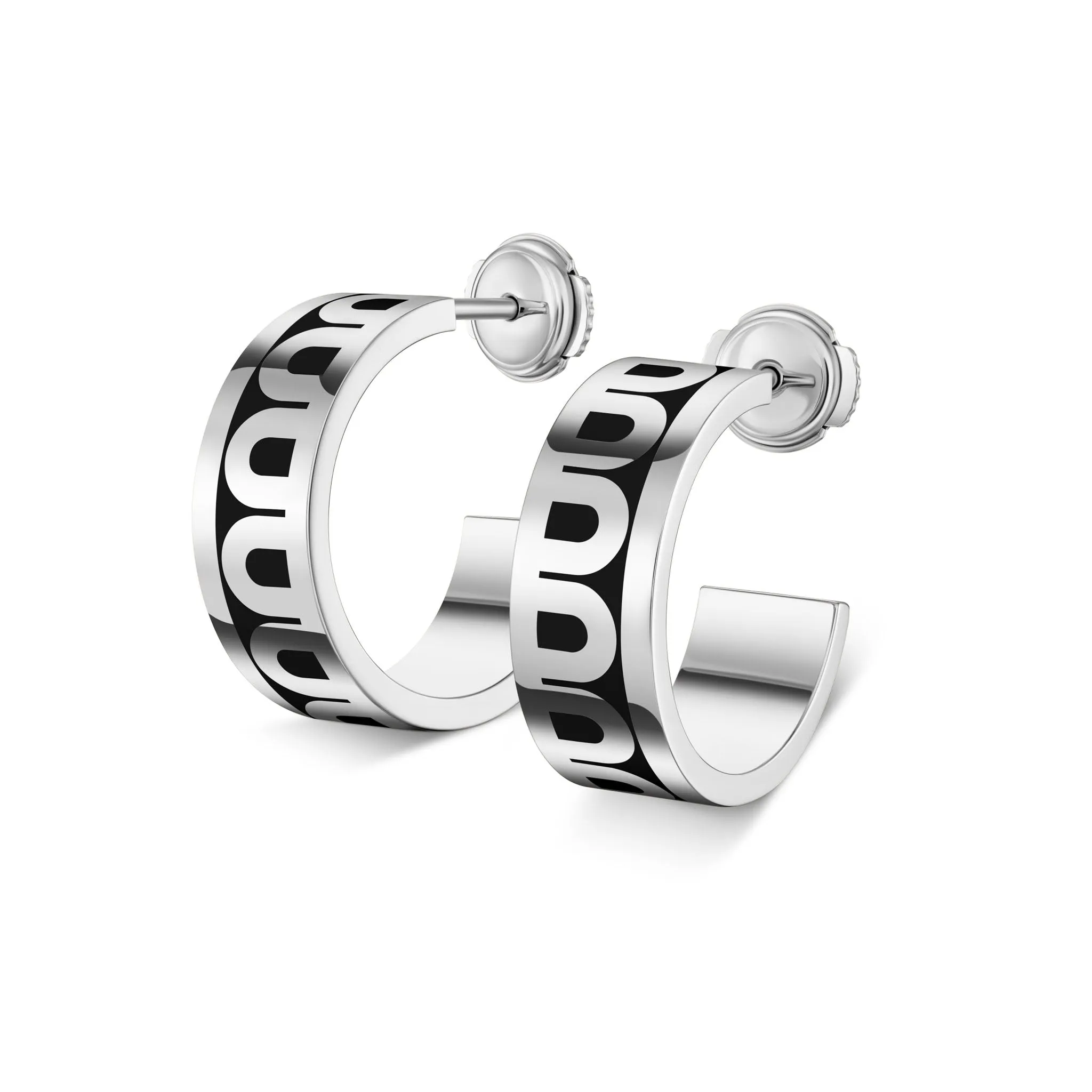 L'Arc de DAVIDOR Creole Earring PM, 18k White Gold with Lacquered Ceramic