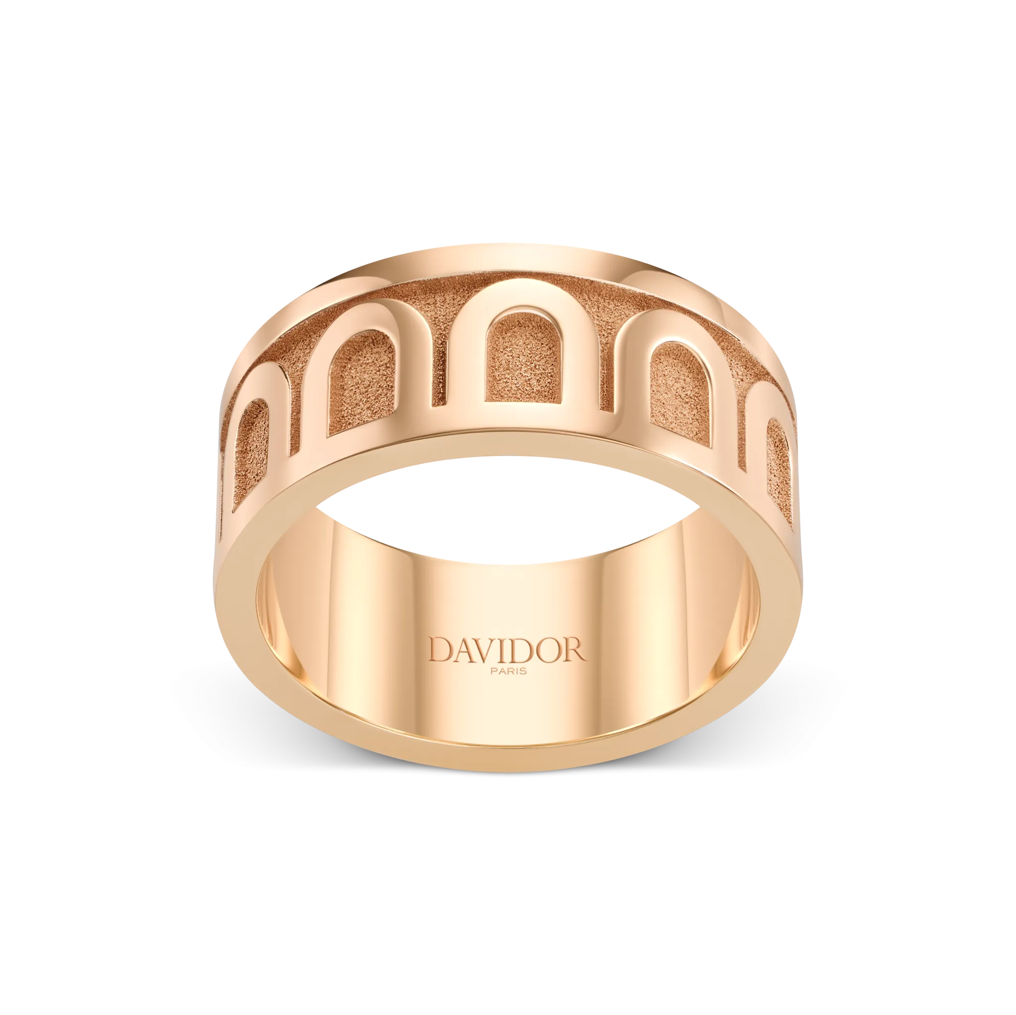 L'Arc de DAVIDOR Ring GM, 18k Rose Gold with Satin Finish