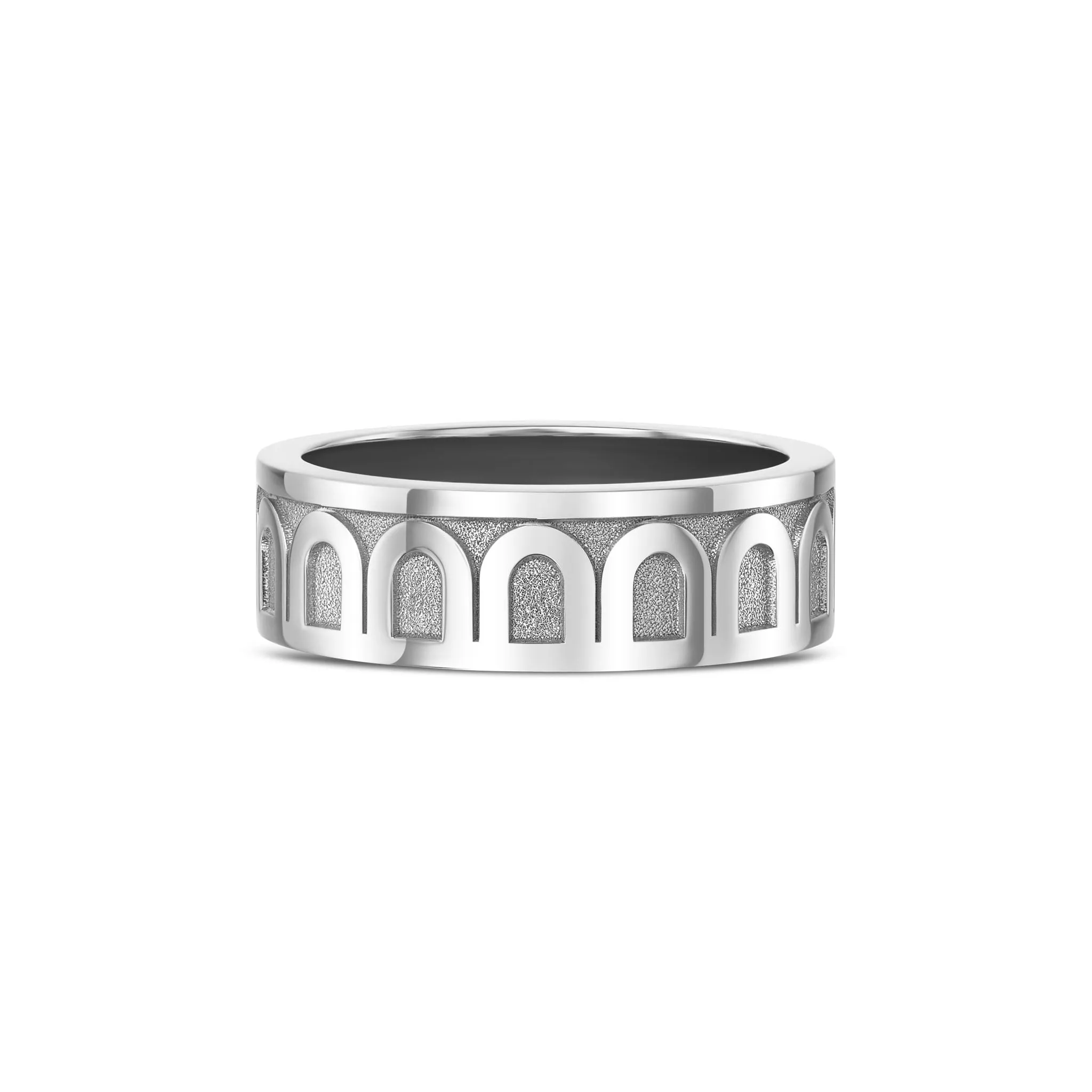 L'Arc de DAVIDOR Ring MM, 18k White Gold with Satin Finish