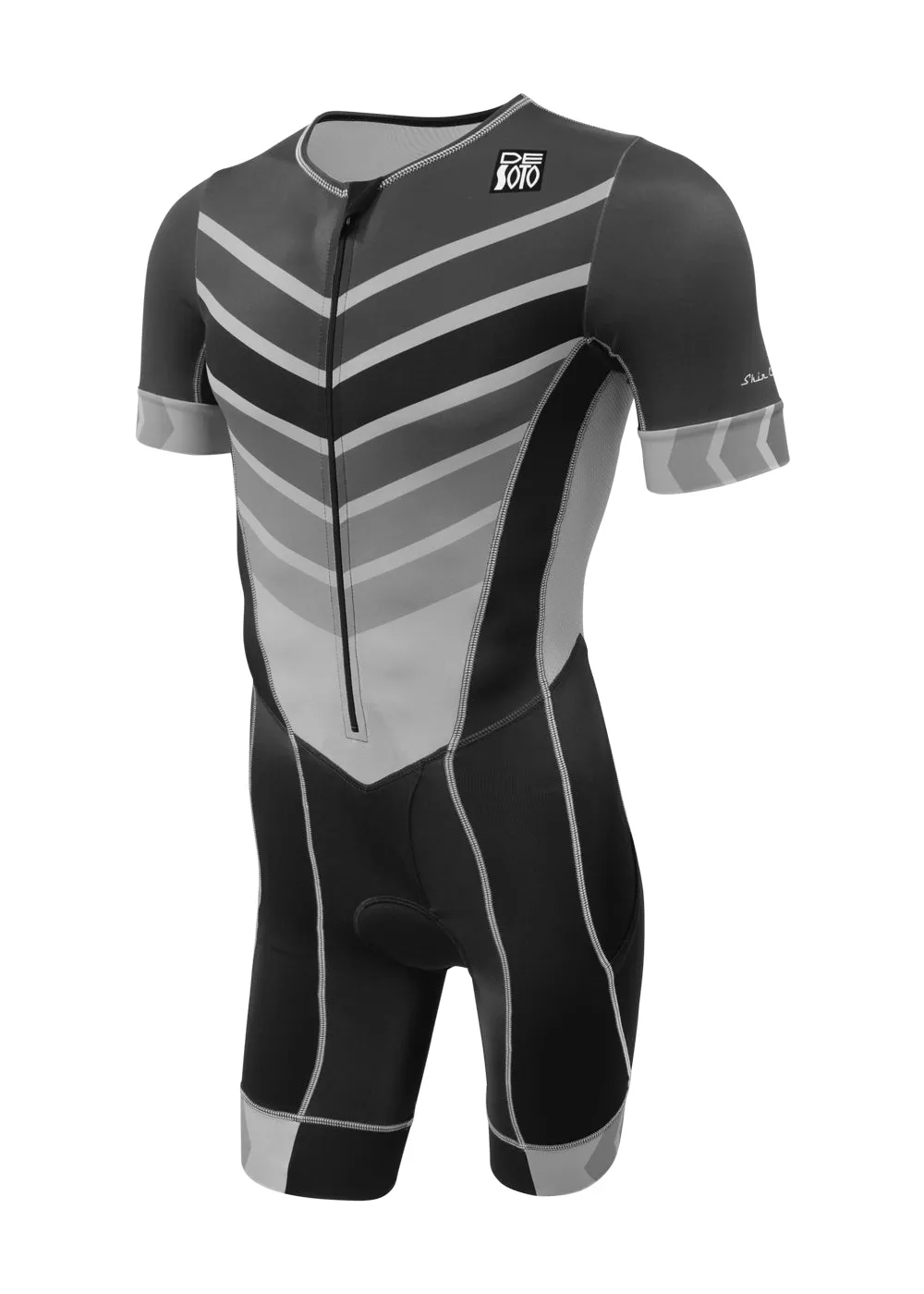 Traje de baño con mangas y diseño de chevron Forza Flisuit™ para hombre (diseña el tuyo propio)